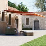 vidaXL Copertină autonomă retractabilă automat oranj&maro, 400x300 cm vidaXL Copertină autonomă retractabilă automat oranj&maro, 400x300 cm