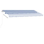 vidaXL Copertină autonomă retractabilă manual albastru & alb 450x300cm