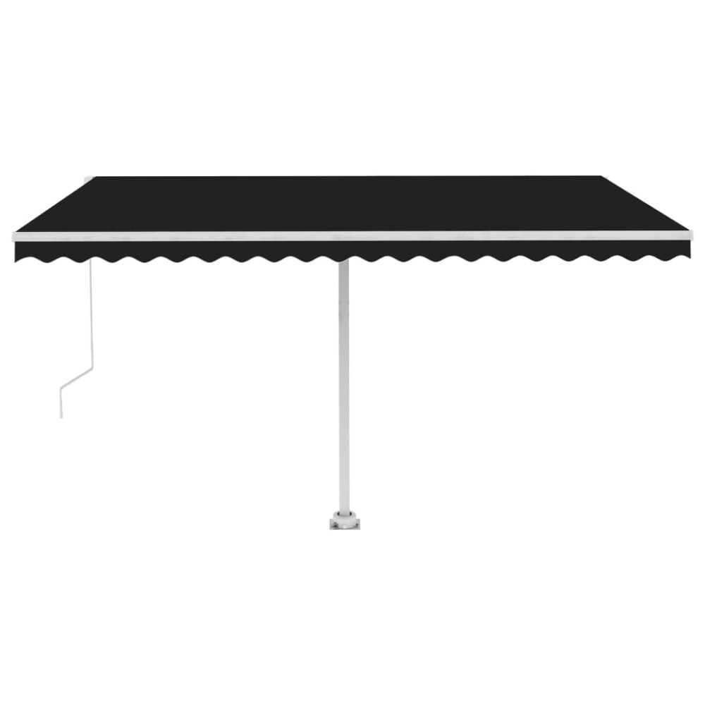 vidaXL Copertină autonomă retractabilă manual, antracit, 450x300 cm