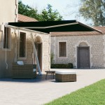 vidaXL Copertină autonomă retractabilă manual, antracit, 450x300 cm vidaXL Copertină autonomă retractabilă manual, antracit, 450x300 cm