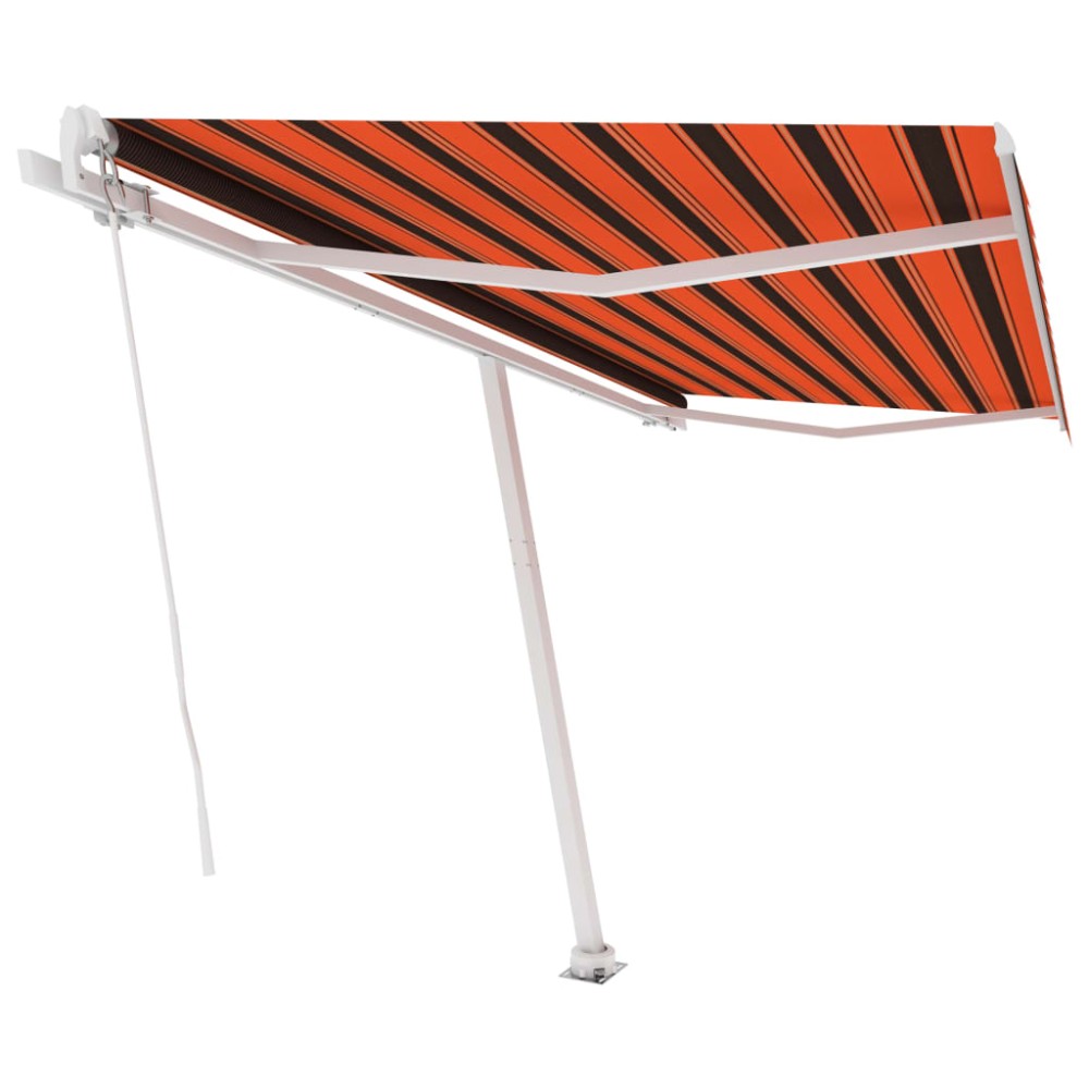 vidaXL Copertină autonomă retractabilă manual, oranj/maro, 450x300 cm