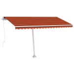 vidaXL Copertină autonomă retractabilă manual, oranj/maro, 450x300 cm