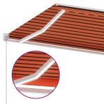 vidaXL Copertină retractabilă manual cu LED portocaliu&maro 450x300 cm
