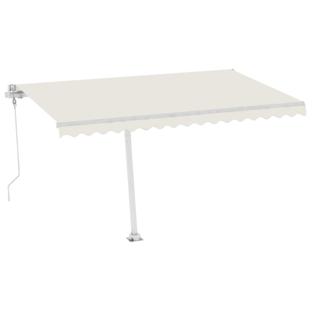 vidaXL Copertină autonomă retractabilă automat, crem, 450x300 cm
