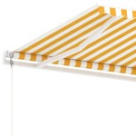 vidaXL Copertină autonomă retractabilă automat galben&alb 450x300 cm vidaXL Copertină autonomă retractabilă automat galben&alb 450x300 cm