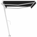 vidaXL Copertină autonomă retractabilă automat, antracit, 450x300 cm vidaXL Copertină autonomă retractabilă automat, antracit, 450x300 cm