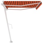 vidaXL Copertină autonomă retractabilă automat oranj&maro 450x300 cm