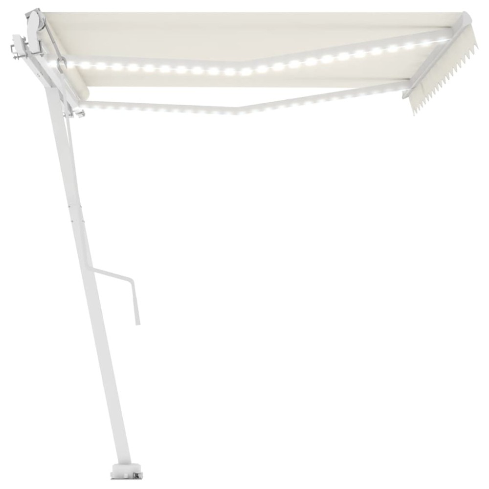 vidaXL Copertină automată cu senzor vânt & LED, crem, 450x300 cm