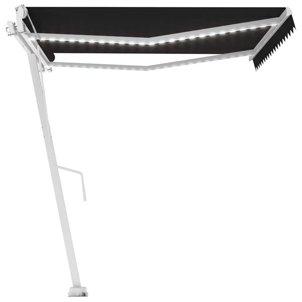 vidaXL Copertină automată cu senzor vânt & LED, antracit, 450x300 cm