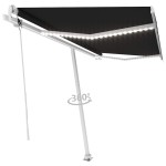 vidaXL Copertină automată cu senzor vânt & LED, antracit, 450x300 cm vidaXL Copertină automată cu senzor vânt & LED, antracit, 450x300 cm
