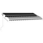 vidaXL Copertină automată cu senzor vânt & LED, antracit, 450x300 cm vidaXL Copertină automată cu senzor vânt & LED, antracit, 450x300 cm