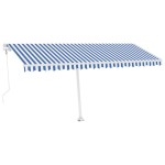 vidaXL Copertină autonomă retractabilă automat albastru&alb 500x300 cm