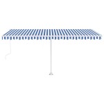 vidaXL Copertină autonomă retractabilă automat albastru&alb 500x300 cm
