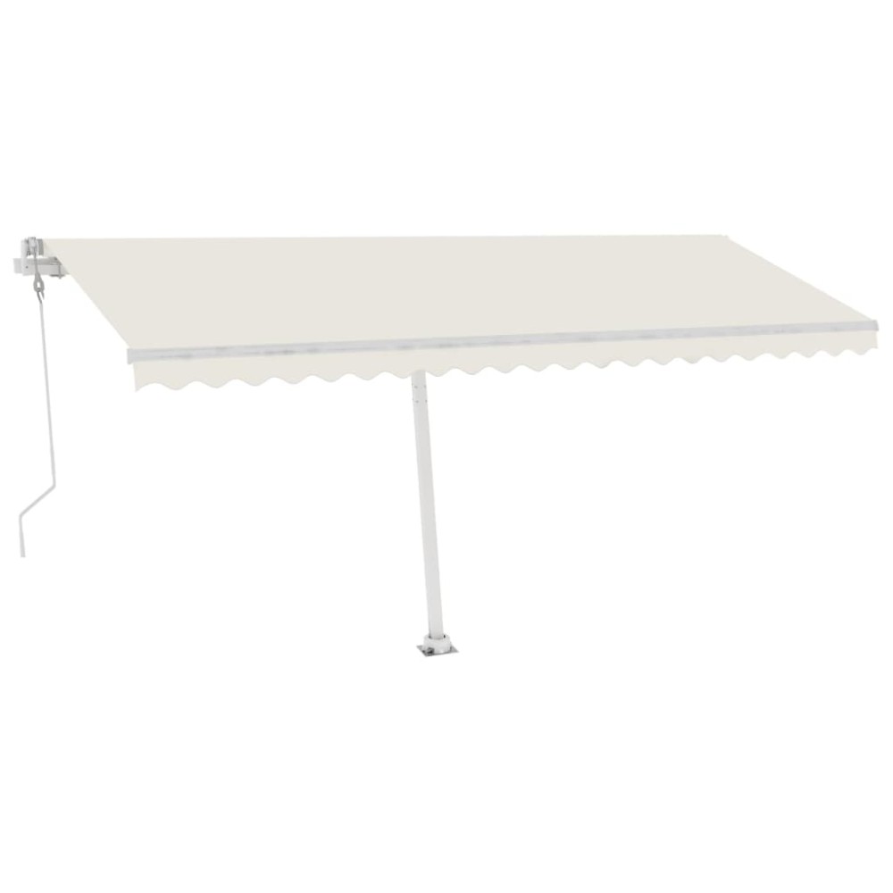 vidaXL Copertină autonomă retractabilă automat, crem, 500x300 cm