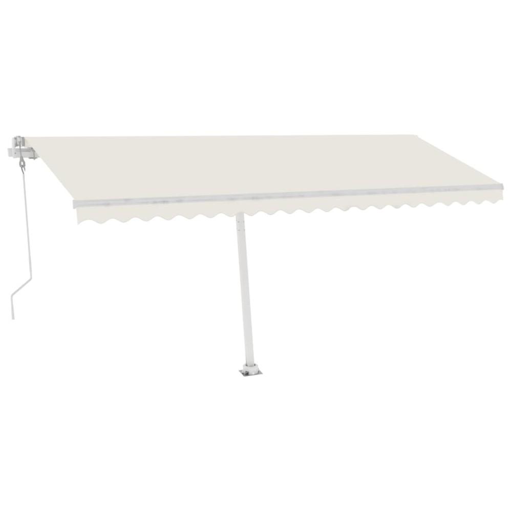 vidaXL Copertină automată cu senzor vânt & LED, crem, 500x300 cm