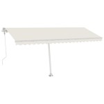 vidaXL Copertină automată cu senzor vânt & LED, crem, 500x300 cm