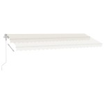 vidaXL Copertină automată cu senzor vânt & LED, crem, 500x300 cm