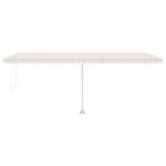 vidaXL Copertină retractabilă manual, crem, 600x300 cm