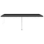 vidaXL Copertină autonomă retractabilă manual, antracit, 600x300 cm vidaXL Copertină autonomă retractabilă manual, antracit, 600x300 cm