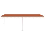 vidaXL Copertină retractabilă manual, portocaliu/maro, 600x300 cm