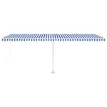 vidaXL Copertină retractabilă manual cu LED albastru și alb 600x300 cm