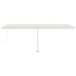 vidaXL Copertină retractabilă manual cu LED, crem, 600x300 cm