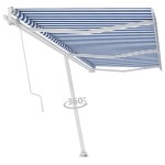 vidaXL Copertină autonomă retractabilă automat albastru&alb 600x300 cm vidaXL Copertină autonomă retractabilă automat albastru&alb 600x300 cm