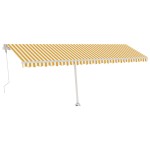 vidaXL Copertină autonomă retractabilă automat galben&alb 600x300 cm vidaXL Copertină autonomă retractabilă automat galben&alb 600x300 cm