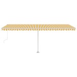 vidaXL Copertină autonomă retractabilă automat galben&alb 600x300 cm vidaXL Copertină autonomă retractabilă automat galben&alb 600x300 cm