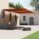 vidaXL Copertină autonomă retractabilă automat oranj&maro 600x300 cm vidaXL Copertină autonomă retractabilă automat oranj&maro 600x300 cm