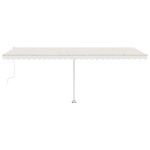 vidaXL Copertină automată cu senzor vânt & LED, crem, 600x300 cm