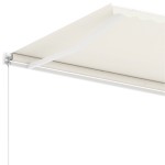 vidaXL Copertină autonomă retractabilă manual, crem, 400x350 cm
