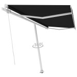 vidaXL Copertină autonomă retractabilă manual, antracit, 400x350 cm
