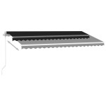 vidaXL Copertină autonomă retractabilă manual, antracit, 400x350 cm