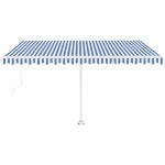 vidaXL Copertină autonomă retractabilă automat albastru&alb 400x350 cm vidaXL Copertină autonomă retractabilă automat albastru&alb 400x350 cm