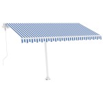 vidaXL Copertină autonomă retractabilă automat albastru&alb 400x350 cm vidaXL Copertină autonomă retractabilă automat albastru&alb 400x350 cm