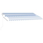 vidaXL Copertină autonomă retractabilă automat albastru&alb 400x350 cm vidaXL Copertină autonomă retractabilă automat albastru&alb 400x350 cm