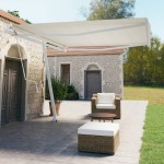 vidaXL Copertină autonomă retractabilă automat, crem, 400x350 cm vidaXL Copertină autonomă retractabilă automat, crem, 400x350 cm