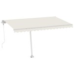 vidaXL Copertină autonomă retractabilă automat, crem, 400x350 cm vidaXL Copertină autonomă retractabilă automat, crem, 400x350 cm