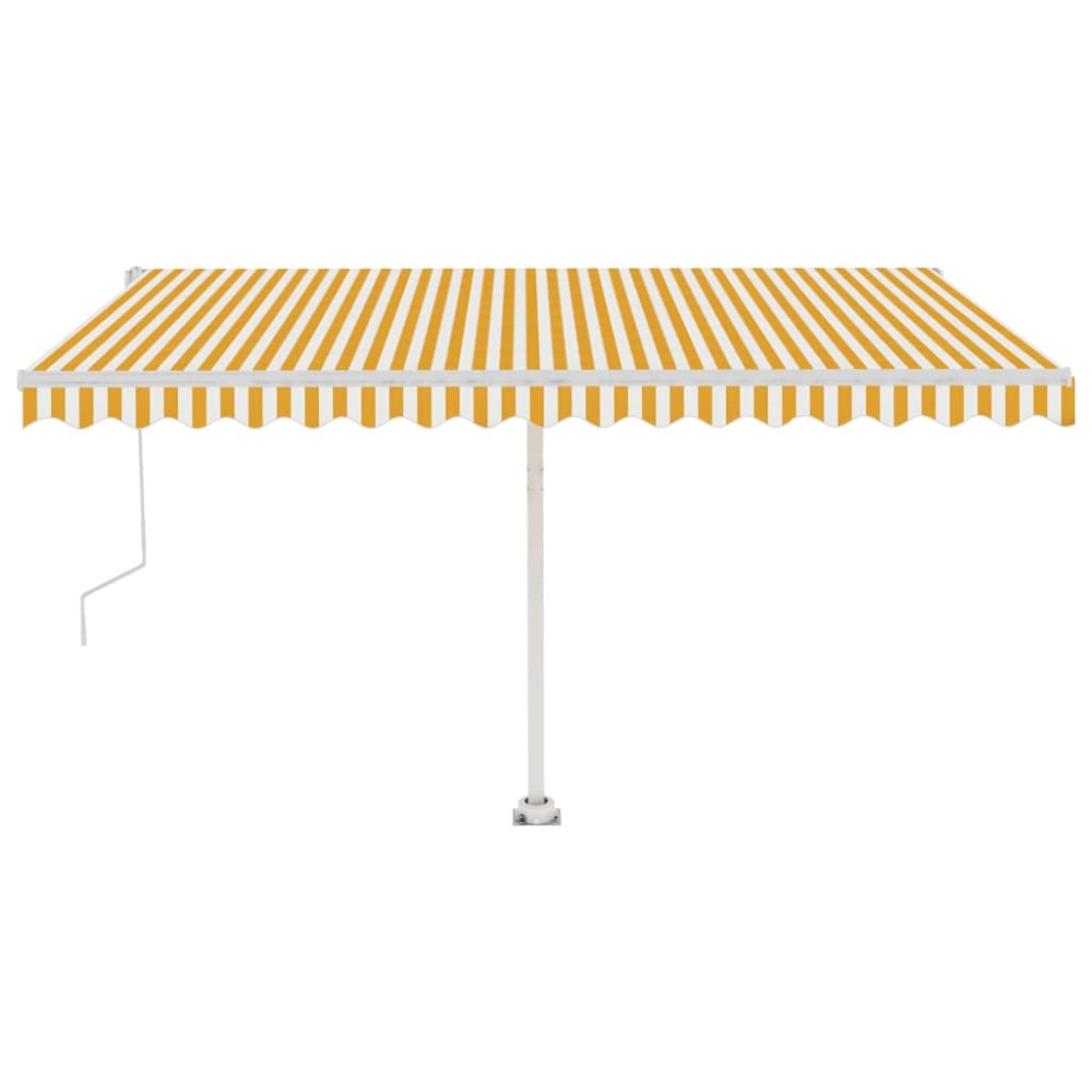 vidaXL Copertină autonomă retractabilă automat galben&alb 400x350 cm