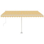 vidaXL Copertină autonomă retractabilă automat galben&alb 400x350 cm vidaXL Copertină autonomă retractabilă automat galben&alb 400x350 cm