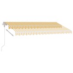 vidaXL Copertină autonomă retractabilă automat galben&alb 400x350 cm vidaXL Copertină autonomă retractabilă automat galben&alb 400x350 cm