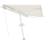 vidaXL Copertină autonomă retractabilă manual, crem, 450x350 cm
