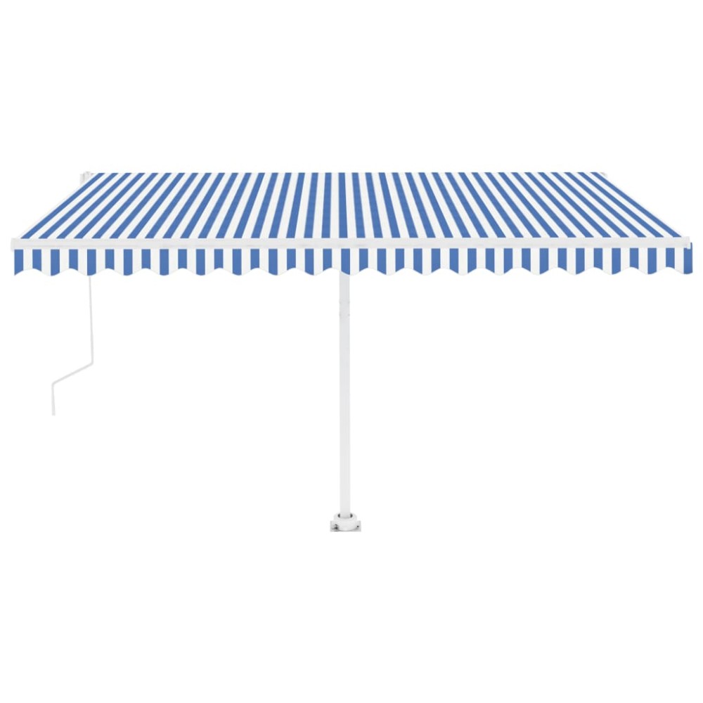 vidaXL Copertină autonomă retractabilă automat albastru&alb 450x350 cm