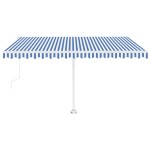 vidaXL Copertină autonomă retractabilă automat albastru&alb 450x350 cm vidaXL Copertină autonomă retractabilă automat albastru&alb 450x350 cm