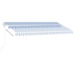 vidaXL Copertină autonomă retractabilă automat albastru&alb 450x350 cm vidaXL Copertină autonomă retractabilă automat albastru&alb 450x350 cm