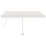 vidaXL Copertină autonomă retractabilă automat, crem, 450x350 cm vidaXL Copertină autonomă retractabilă automat, crem, 450x350 cm