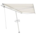 vidaXL Copertină autonomă retractabilă automat, crem, 450x350 cm vidaXL Copertină autonomă retractabilă automat, crem, 450x350 cm