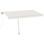 vidaXL Copertină autonomă retractabilă automat, crem, 450x350 cm vidaXL Copertină autonomă retractabilă automat, crem, 450x350 cm