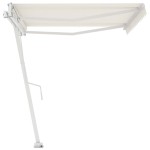 vidaXL Copertină autonomă retractabilă automat, crem, 450x350 cm vidaXL Copertină autonomă retractabilă automat, crem, 450x350 cm